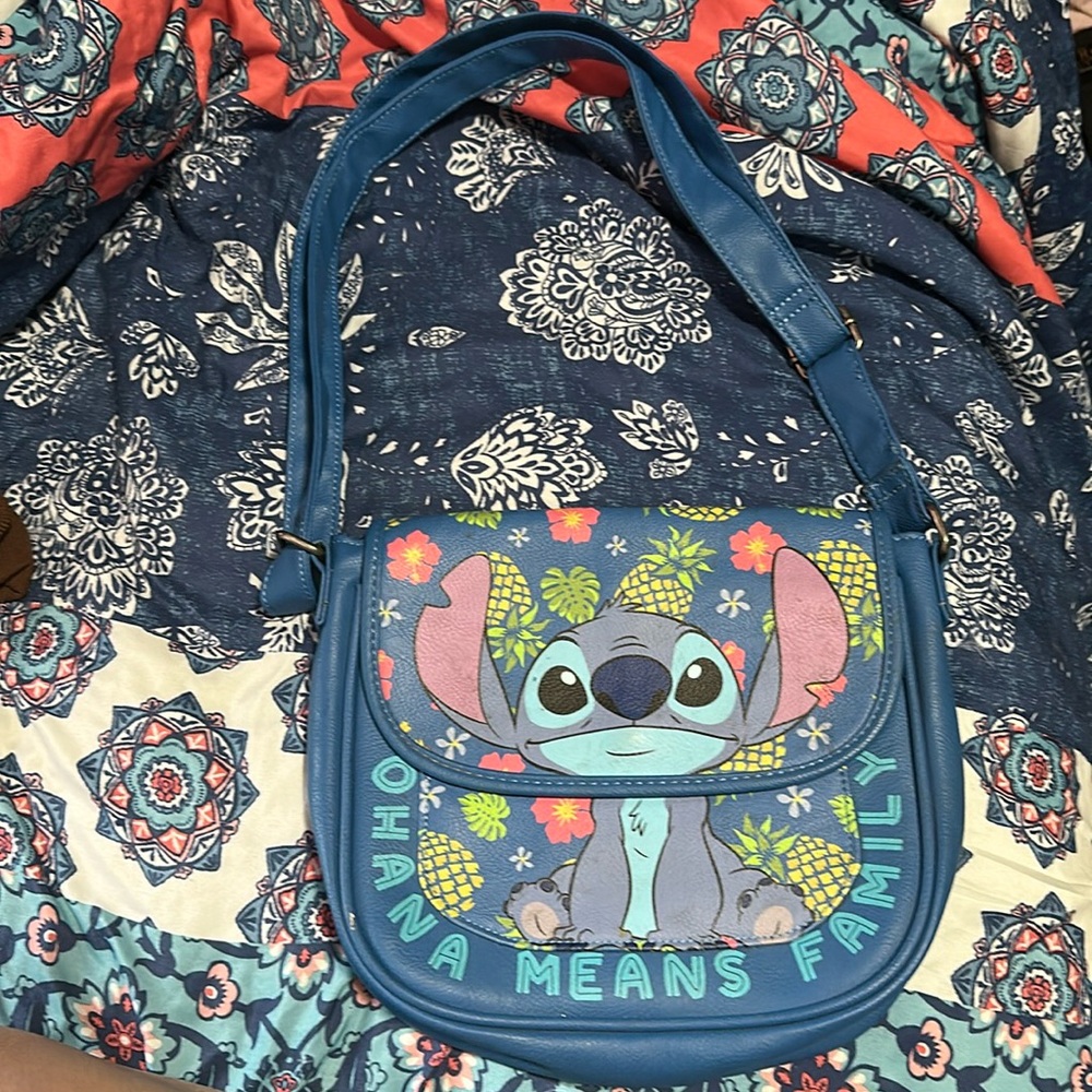 Loungefly Blue Crossbody Bag with Stitch Design